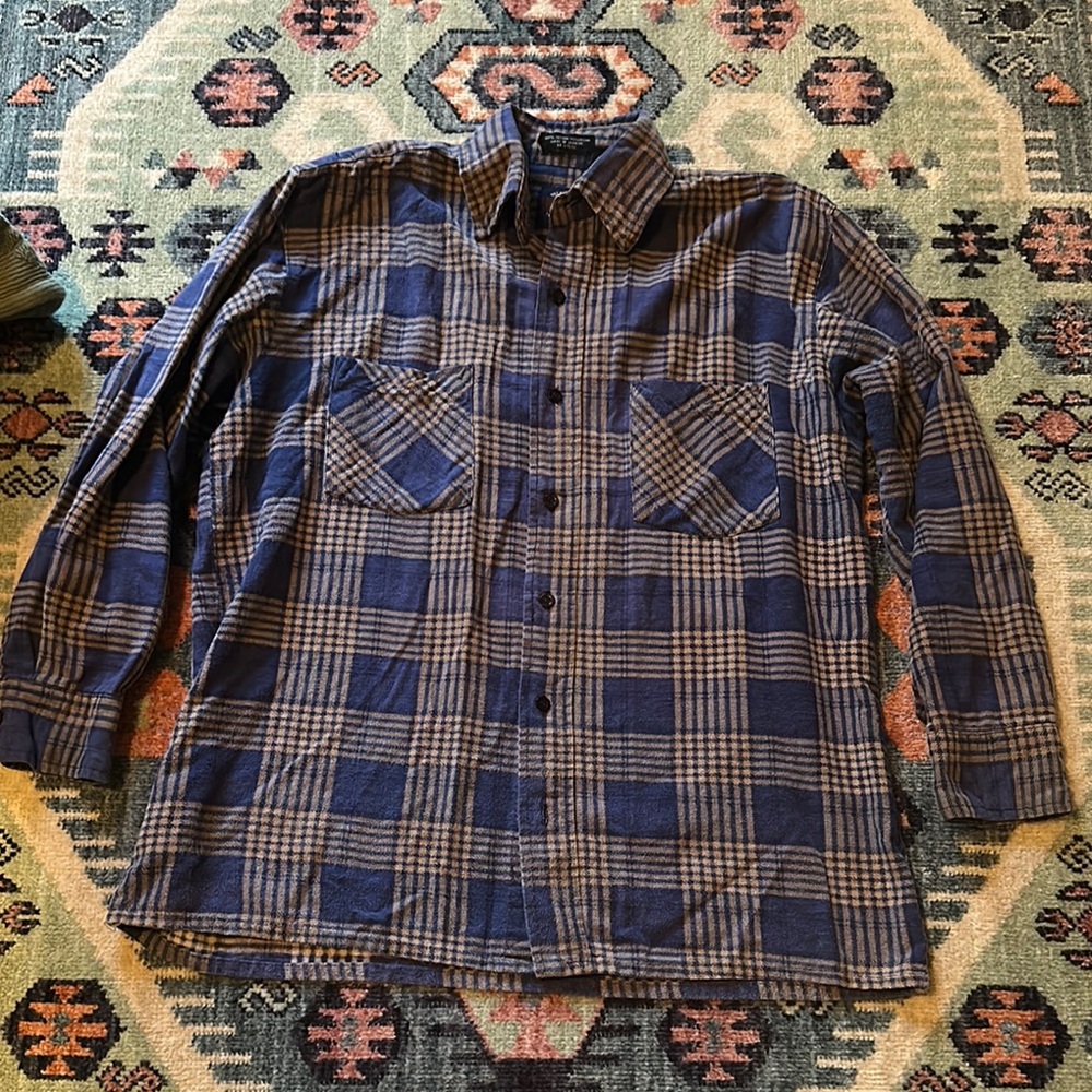 Dry Goods Blue and Brown Plaid Casual Button Down Shirt
